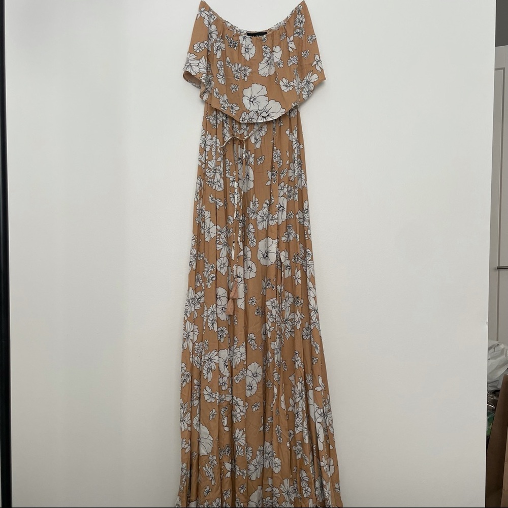 Daniela Tie Front Shoulder-less Dress